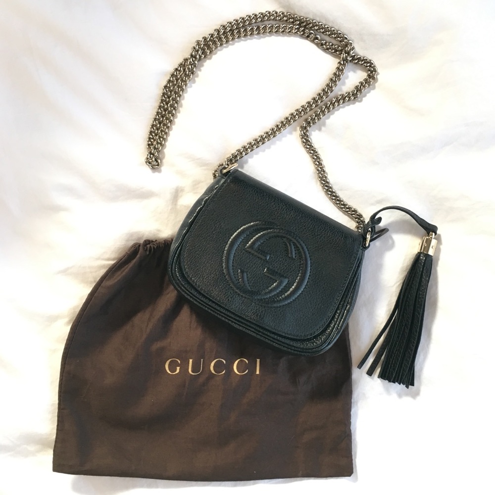 Authentic Gucci Soho Chain Strap Crossbody Bag